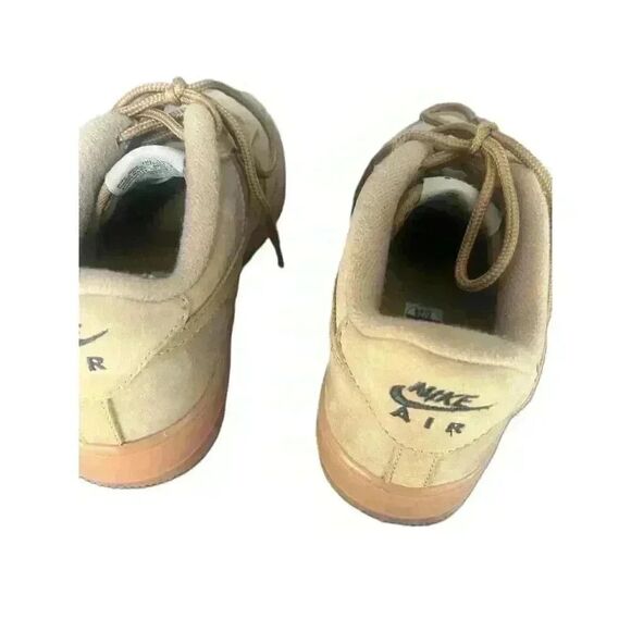 Nike Air Force 1 Tan Suede Sneakers LaceUp Boys 6Y Womens 8 - Picture 6 of 14